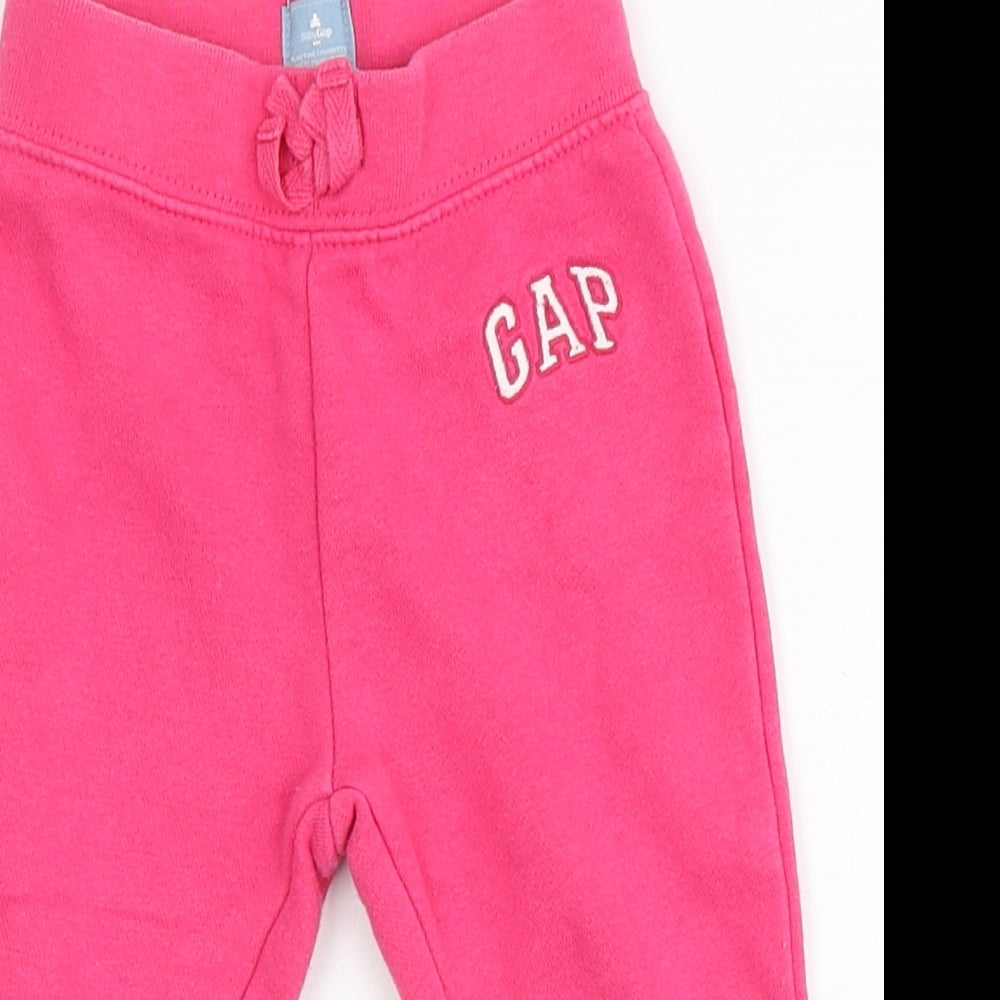 Gap Girls Pink  Cotton Jogger Trousers Size 12-18 Months
