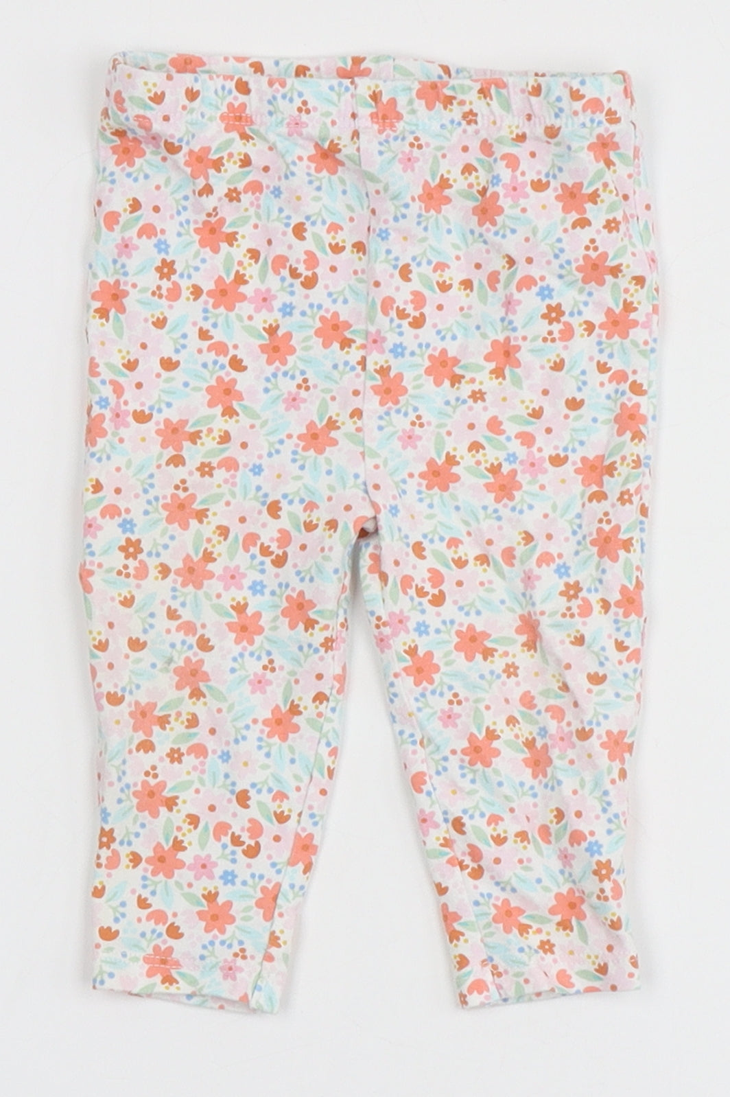 TU Girls Multicoloured Floral Cotton Jogger Leggings Size 6-9 Months