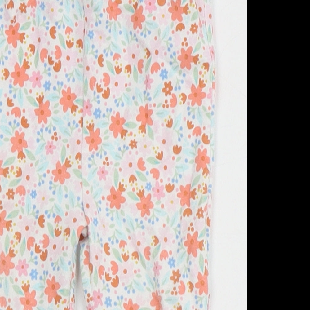 TU Girls Multicoloured Floral Cotton Jogger Leggings Size 6-9 Months