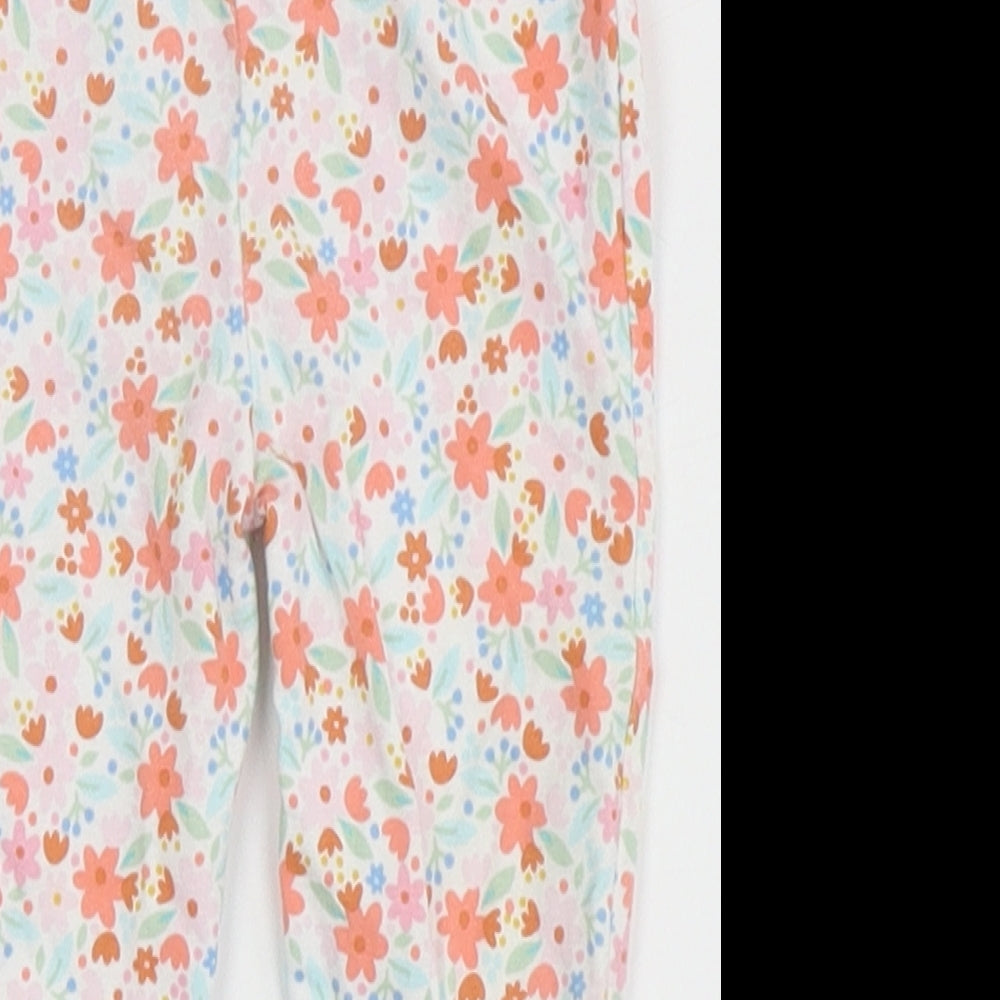 TU Girls Multicoloured Floral Cotton Jogger Leggings Size 6-9 Months