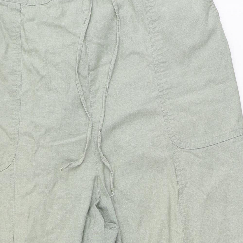 Isle Womens Green  Cotton Capri Trousers Size 20 L20 in Regular