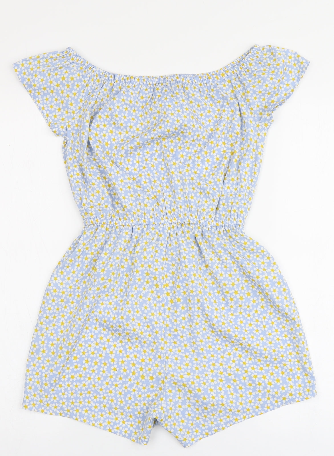New Look Girls Blue Floral 100% Polyester Playsuit One-Piece Size 12 Years