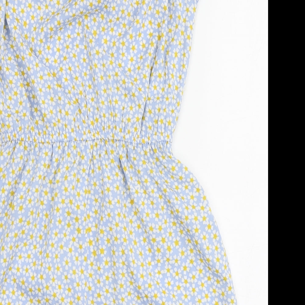 New Look Girls Blue Floral 100% Polyester Playsuit One-Piece Size 12 Years