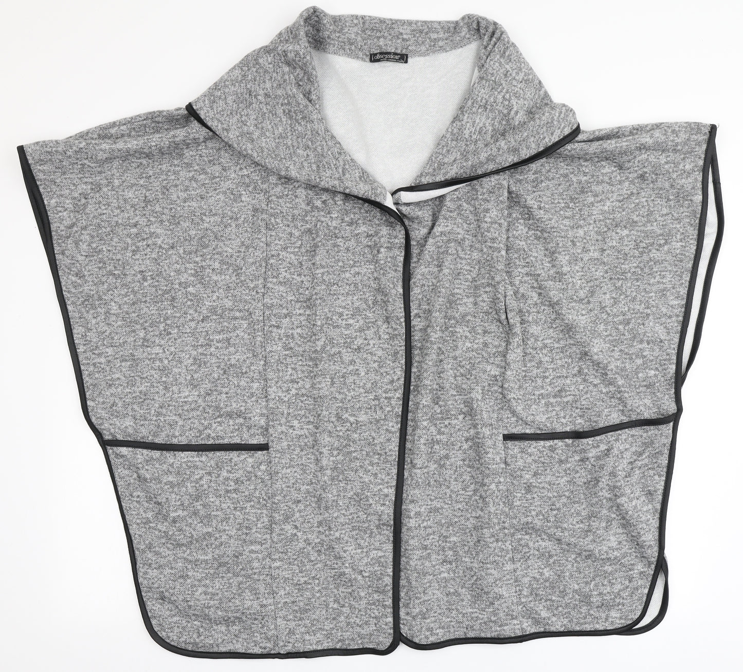 Obsession Womens Grey Scoop Neck  Polyester Cardigan Jumper Size L