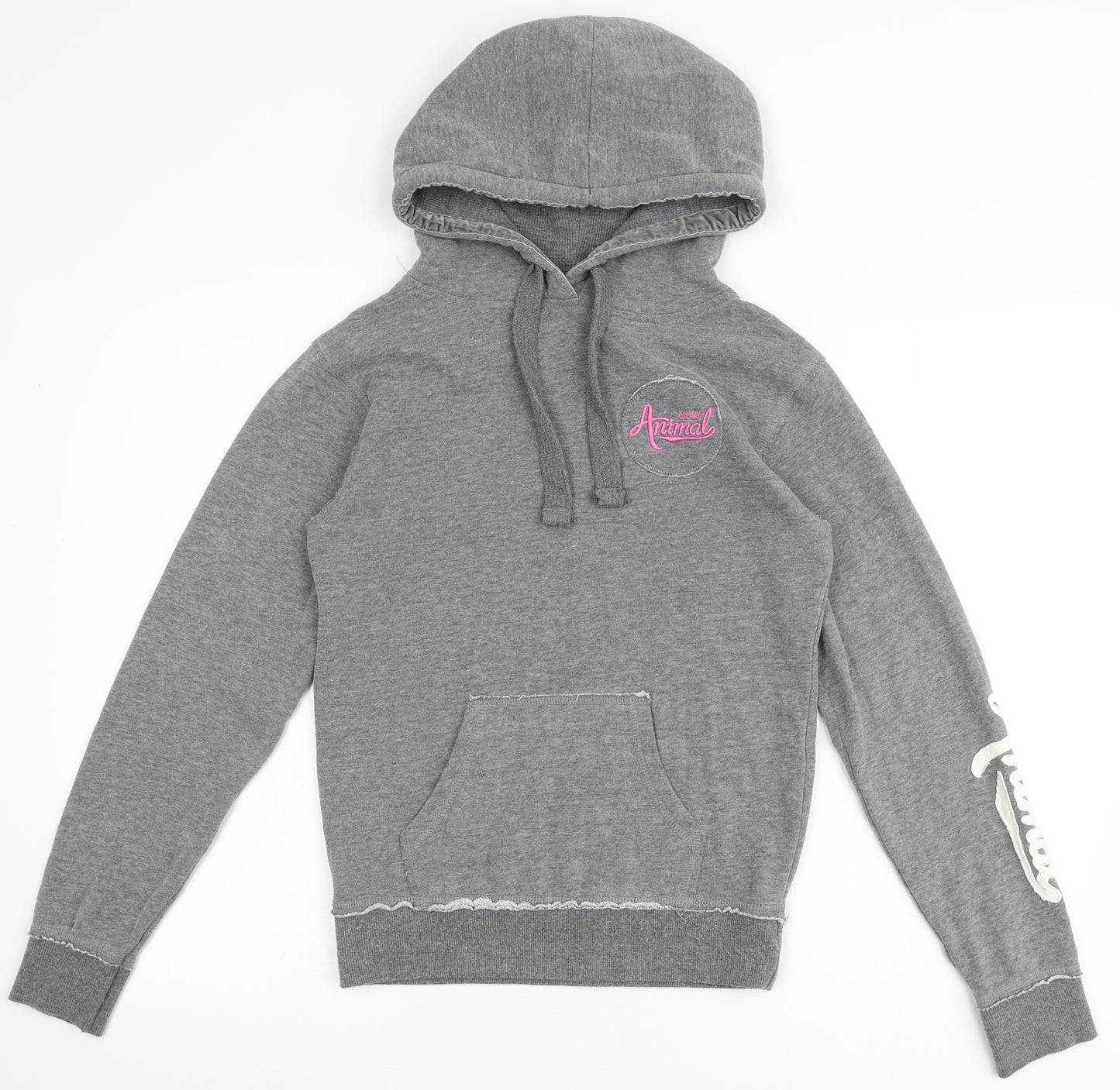 Animal Womens Grey  Cotton Pullover Hoodie Size 8