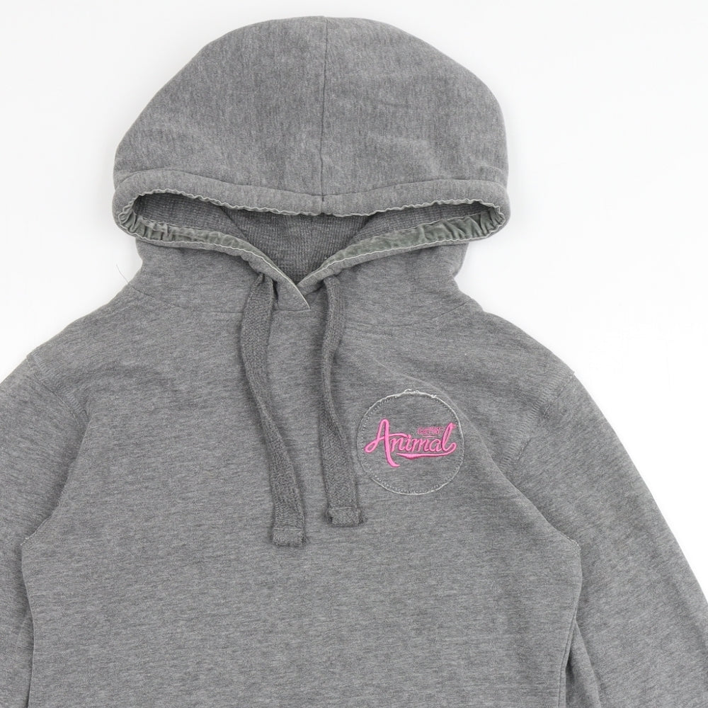 Animal Womens Grey  Cotton Pullover Hoodie Size 8