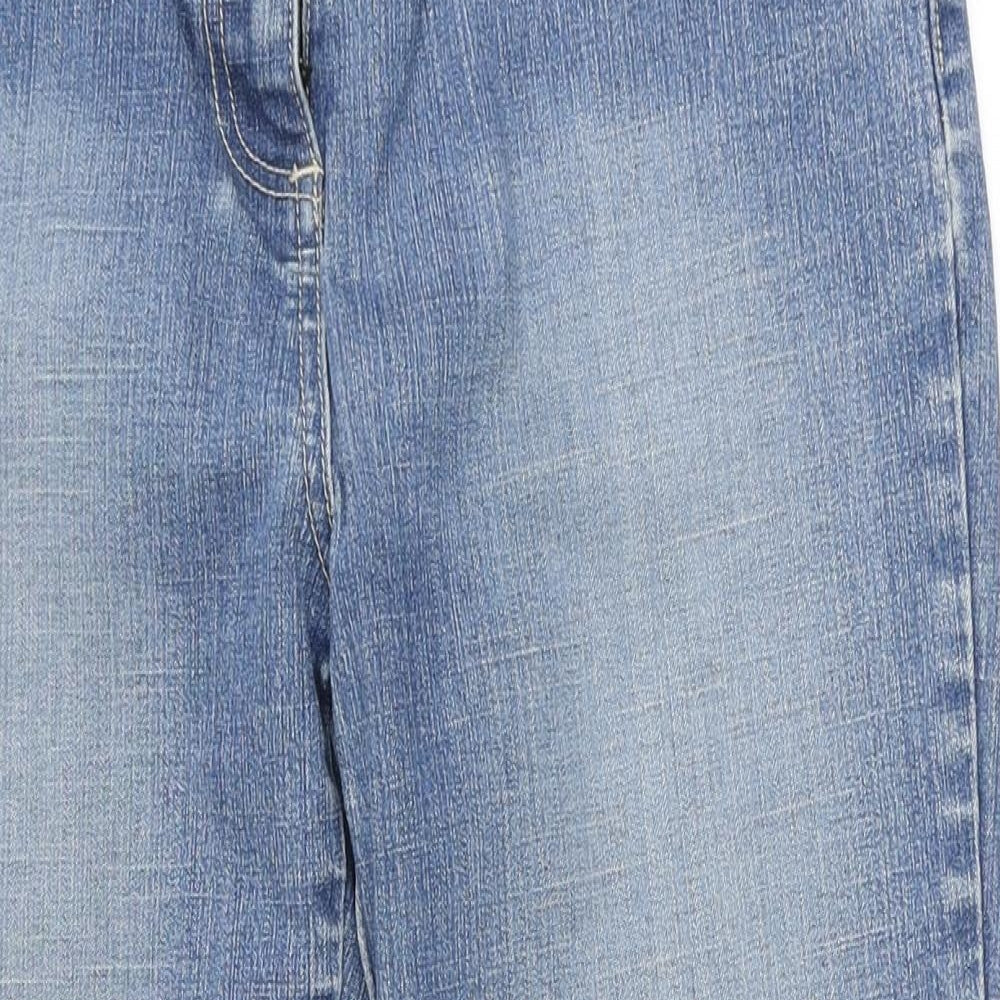 Wallis Womens Blue  Cotton Capri Jeans Size 12 L22 in Regular