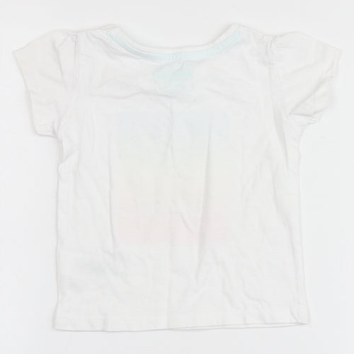 Primark Girls White  100% Cotton Basic T-Shirt Size 12-18 Months Round Neck  - My Grandad is the best