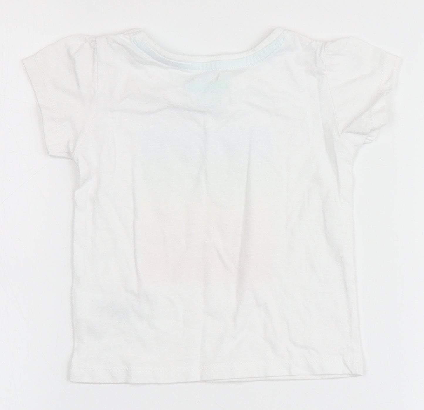 Primark Girls White  100% Cotton Basic T-Shirt Size 12-18 Months Round Neck  - My Grandad is the best
