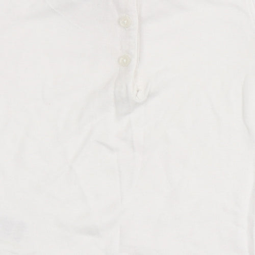 Marks and Spencer Girls Ivory  Cotton Basic Blouse Size 12-18 Months Round Neck  - Stars