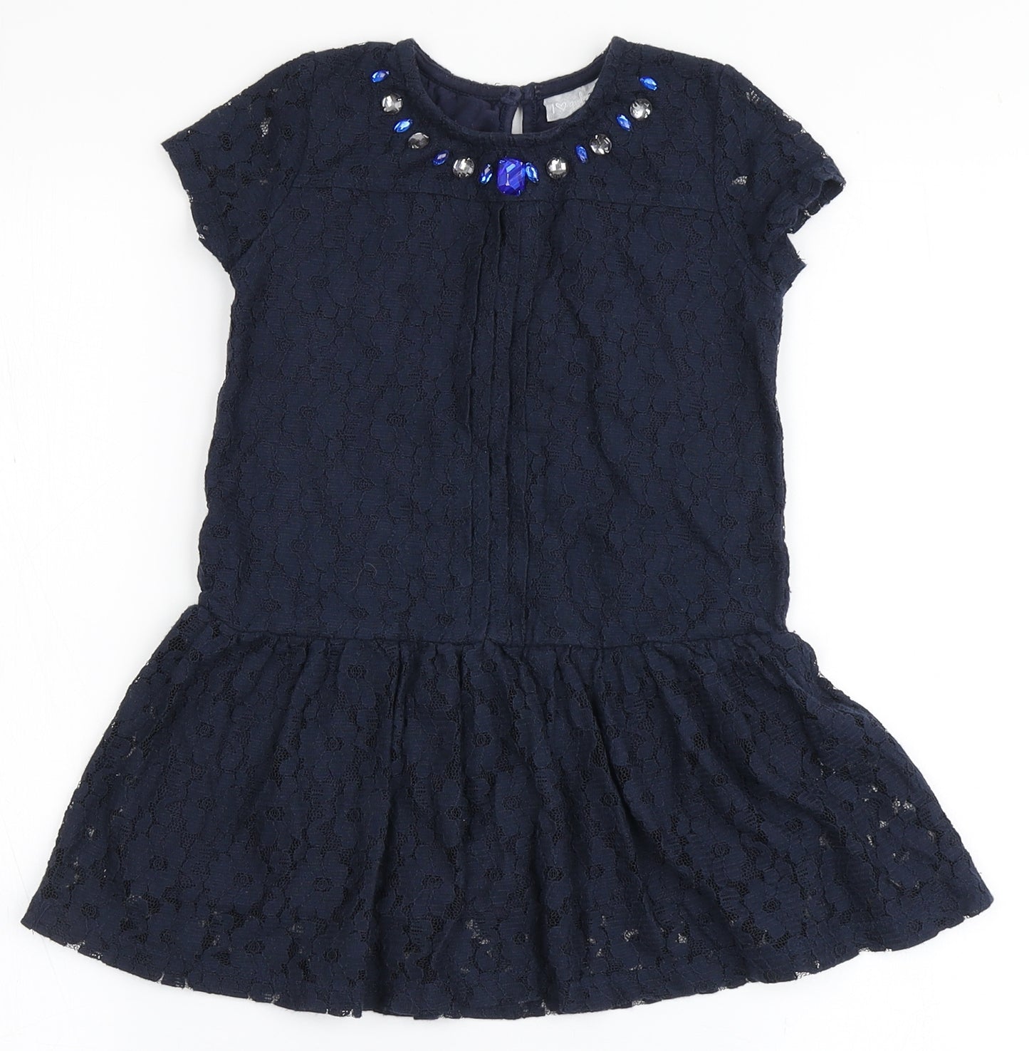 Matalan Girls Blue  Cotton A-Line  Size 5 Years  Round Neck