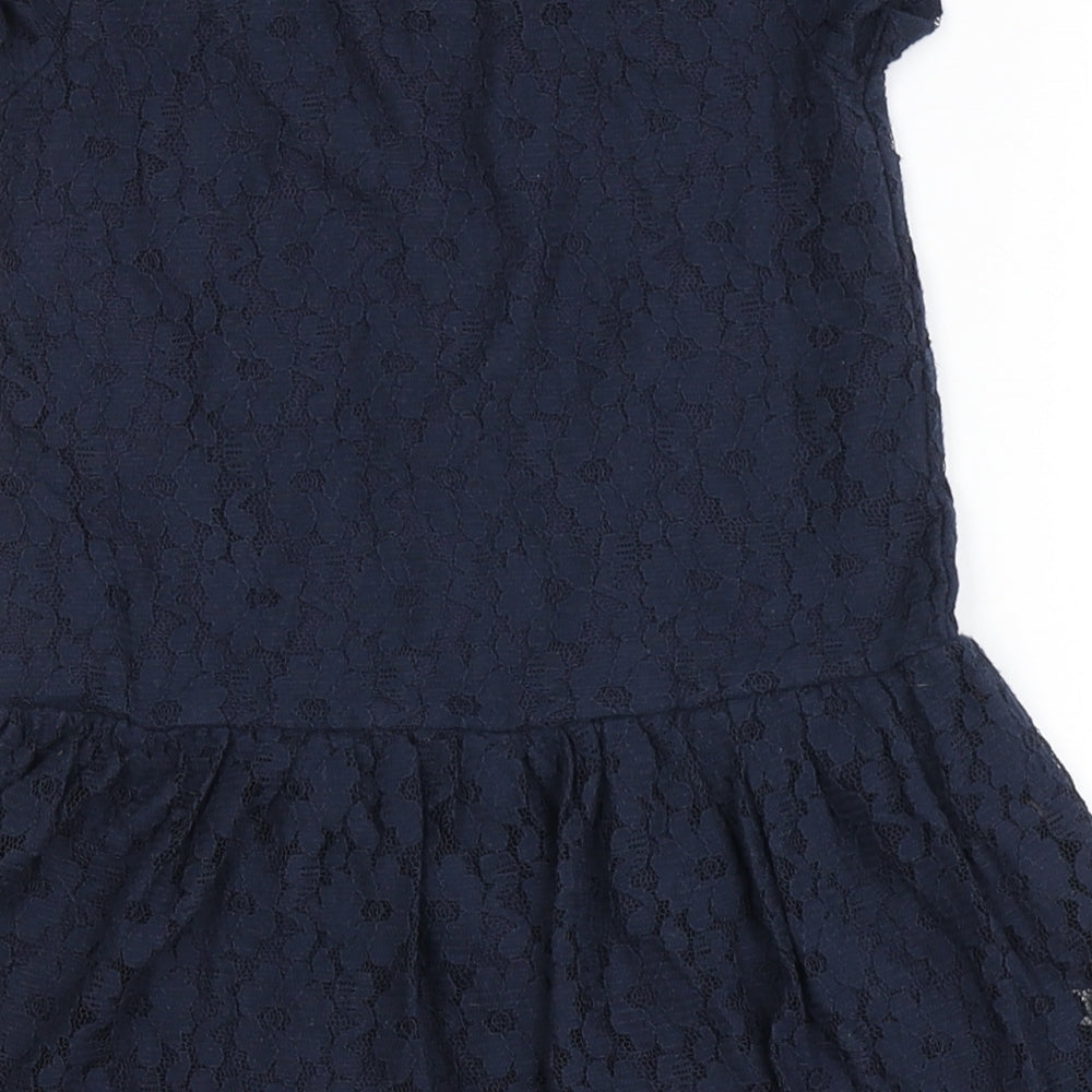 Matalan Girls Blue  Cotton A-Line  Size 5 Years  Round Neck