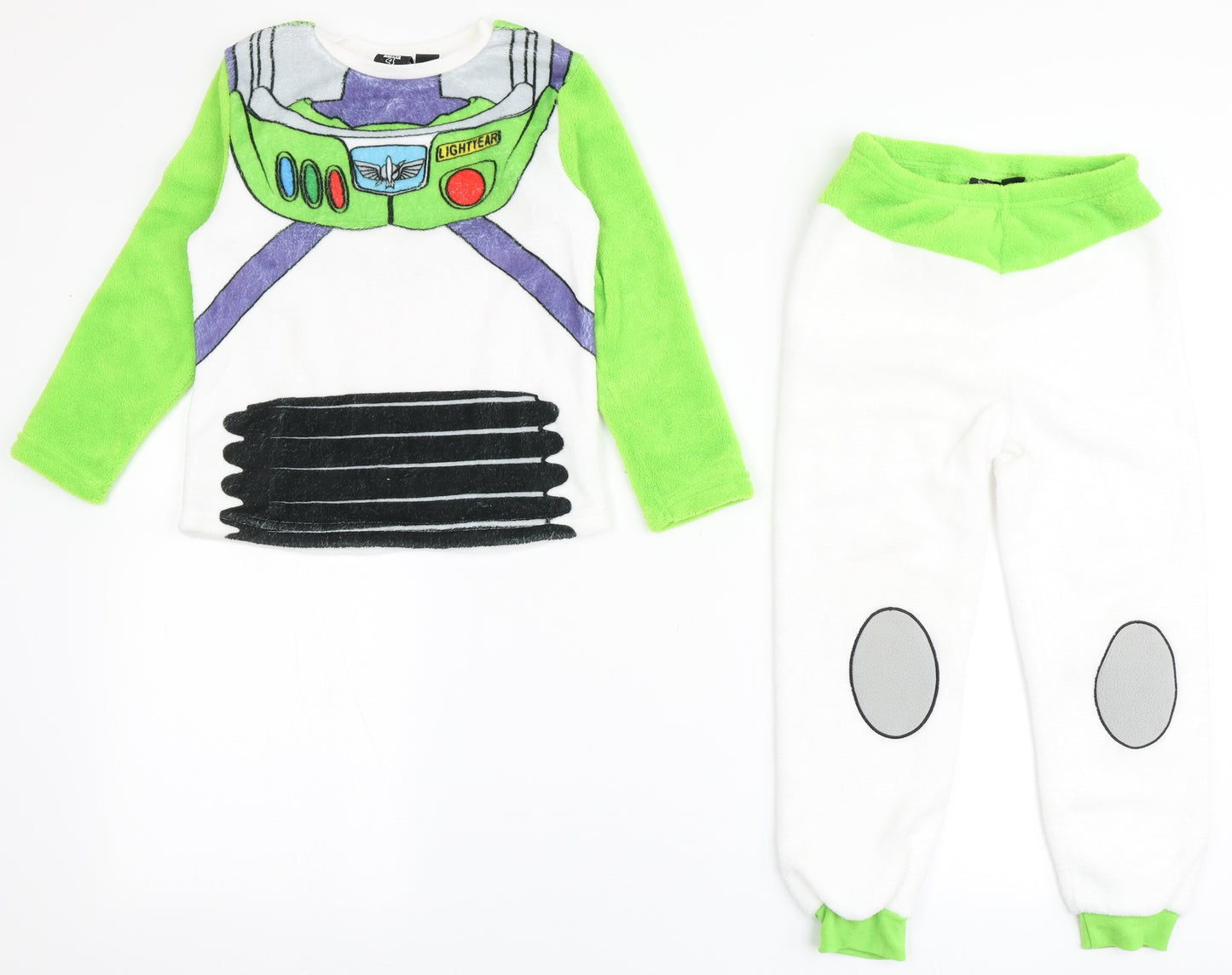 Primark Boys White Solid 100% Polyester  Pyjama Set Size 5-6 Years   - Toy Story, Sherpa