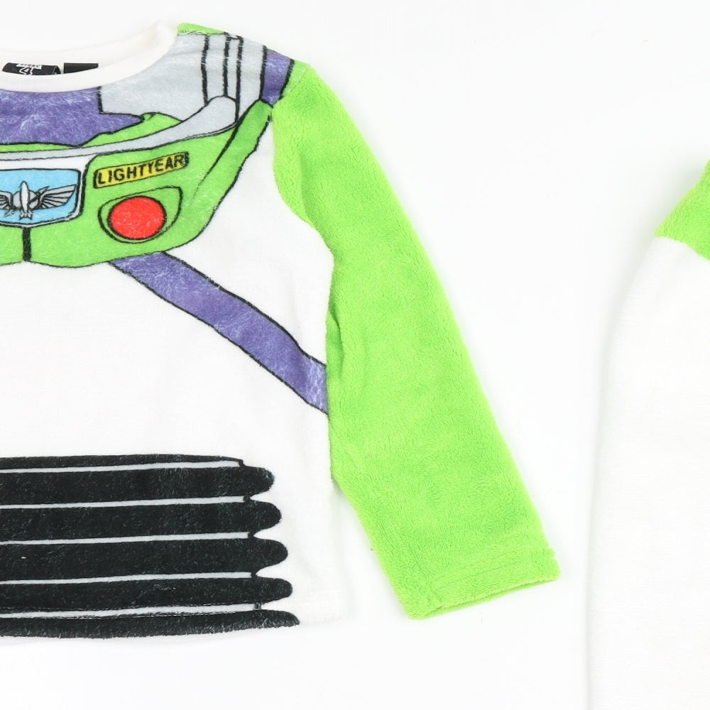 Primark Boys White Solid 100% Polyester  Pyjama Set Size 5-6 Years   - Toy Story, Sherpa