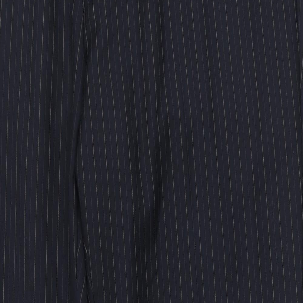 NEXT Mens Blue Striped Wool Dress Pants Trousers Size 34 L29 in Regular Zip