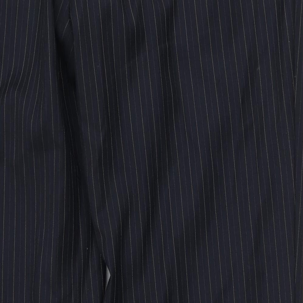 NEXT Mens Blue Striped Wool Dress Pants Trousers Size 34 L29 in Regular Zip