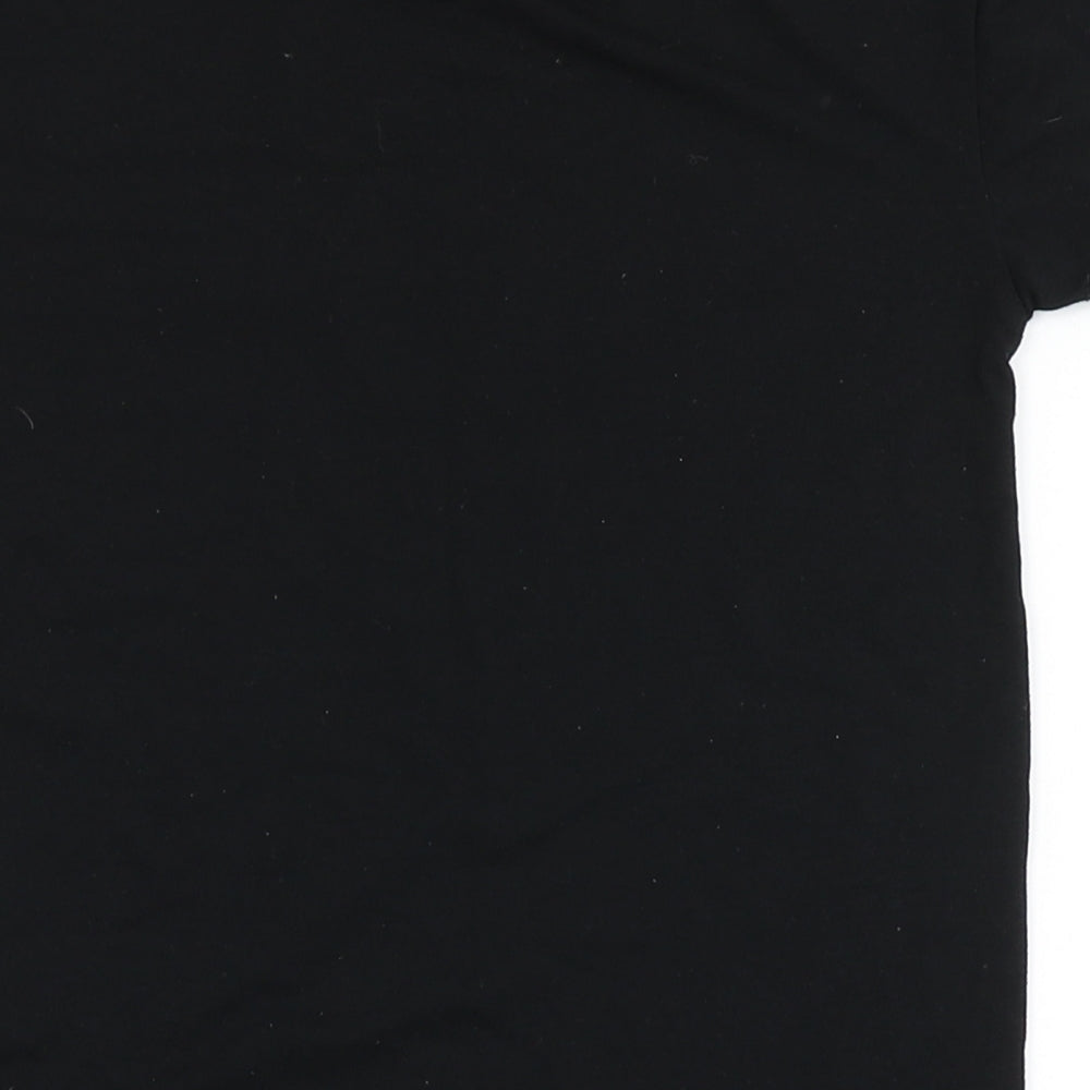 Dunnes Stores Girls Black  Polyester Basic T-Shirt Size 5-6 Years Round Neck  - No Limits
