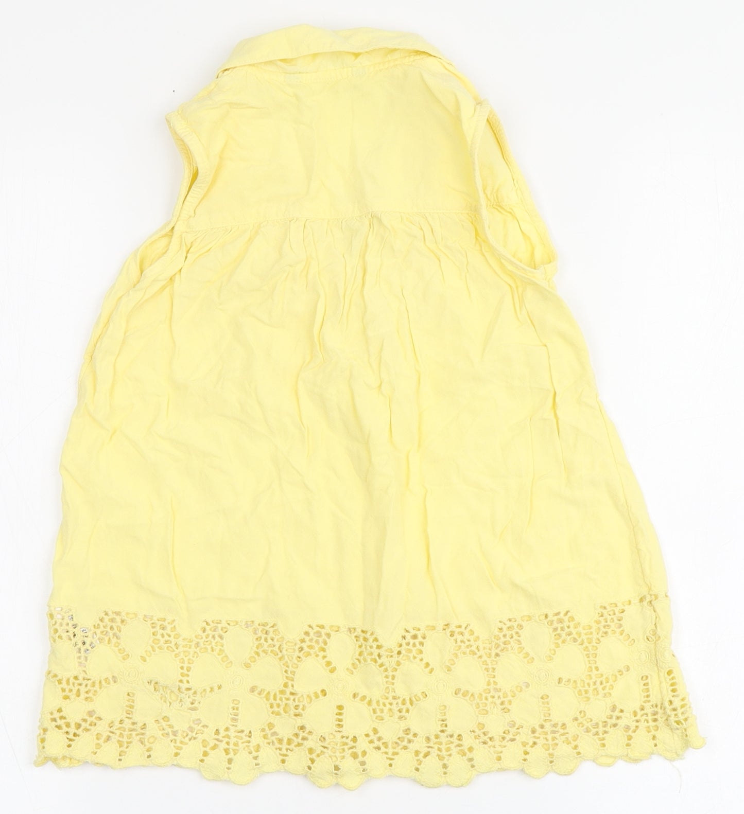 George Girls Yellow  100% Viscose A-Line  Size 6-7 Years  Round Neck Button