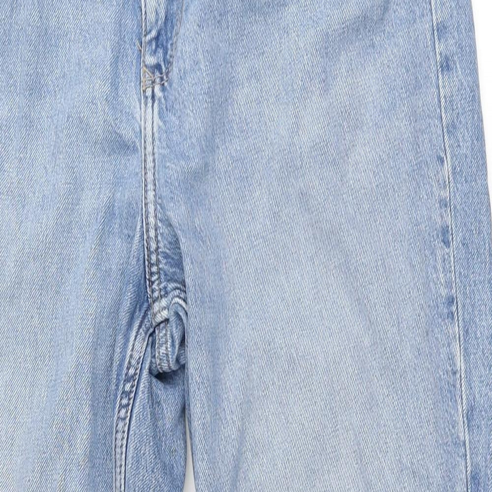 F&F Womens Blue  Cotton Straight Jeans Size 12 L26 in Regular Zip