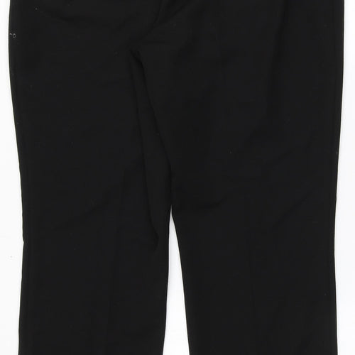Dunnes Stores Womens Black  Polyester Dress Pants Trousers Size 12 L27 in Regular Tie