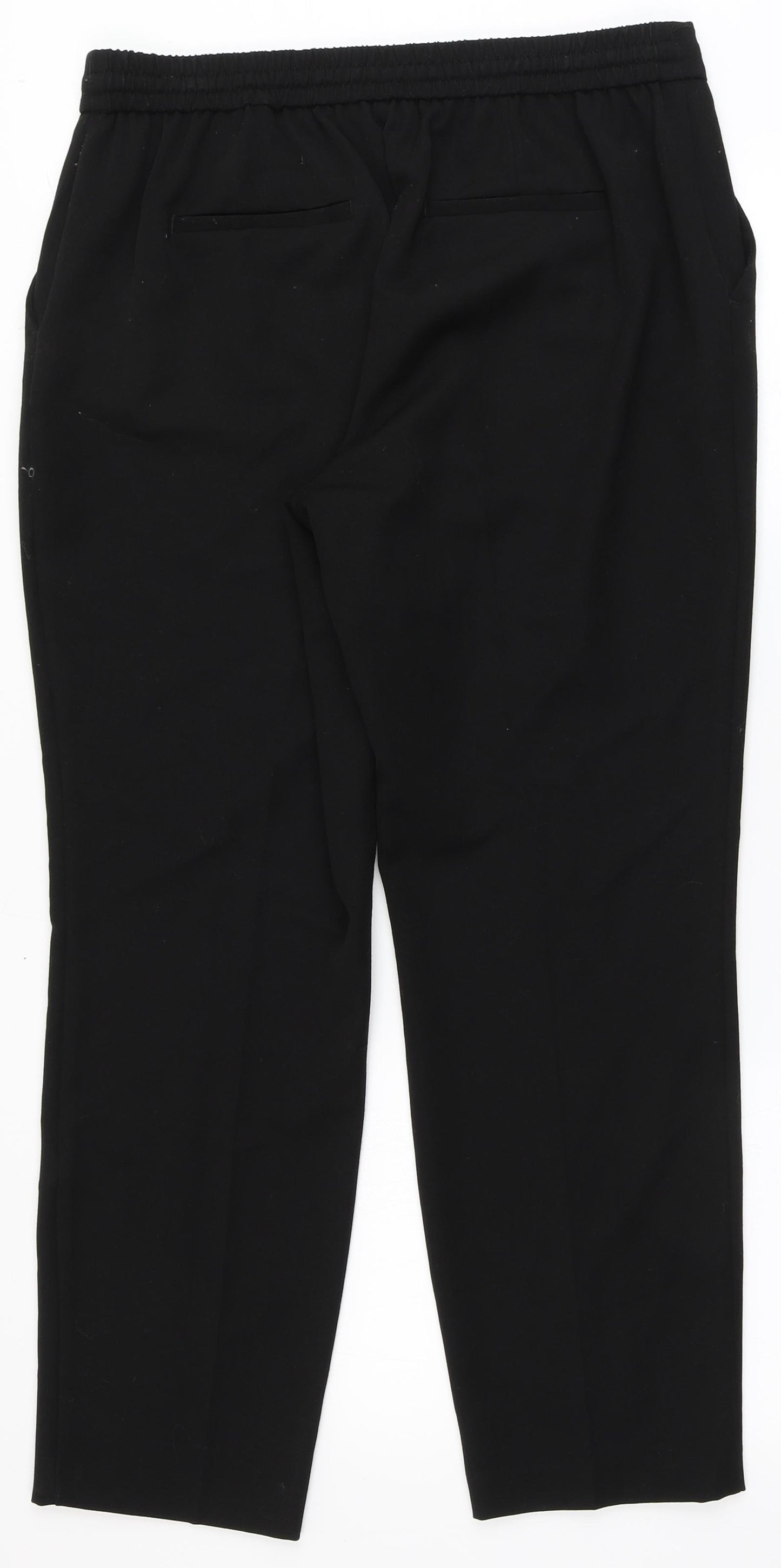 Dunnes Stores Womens Black  Polyester Dress Pants Trousers Size 12 L27 in Regular Tie