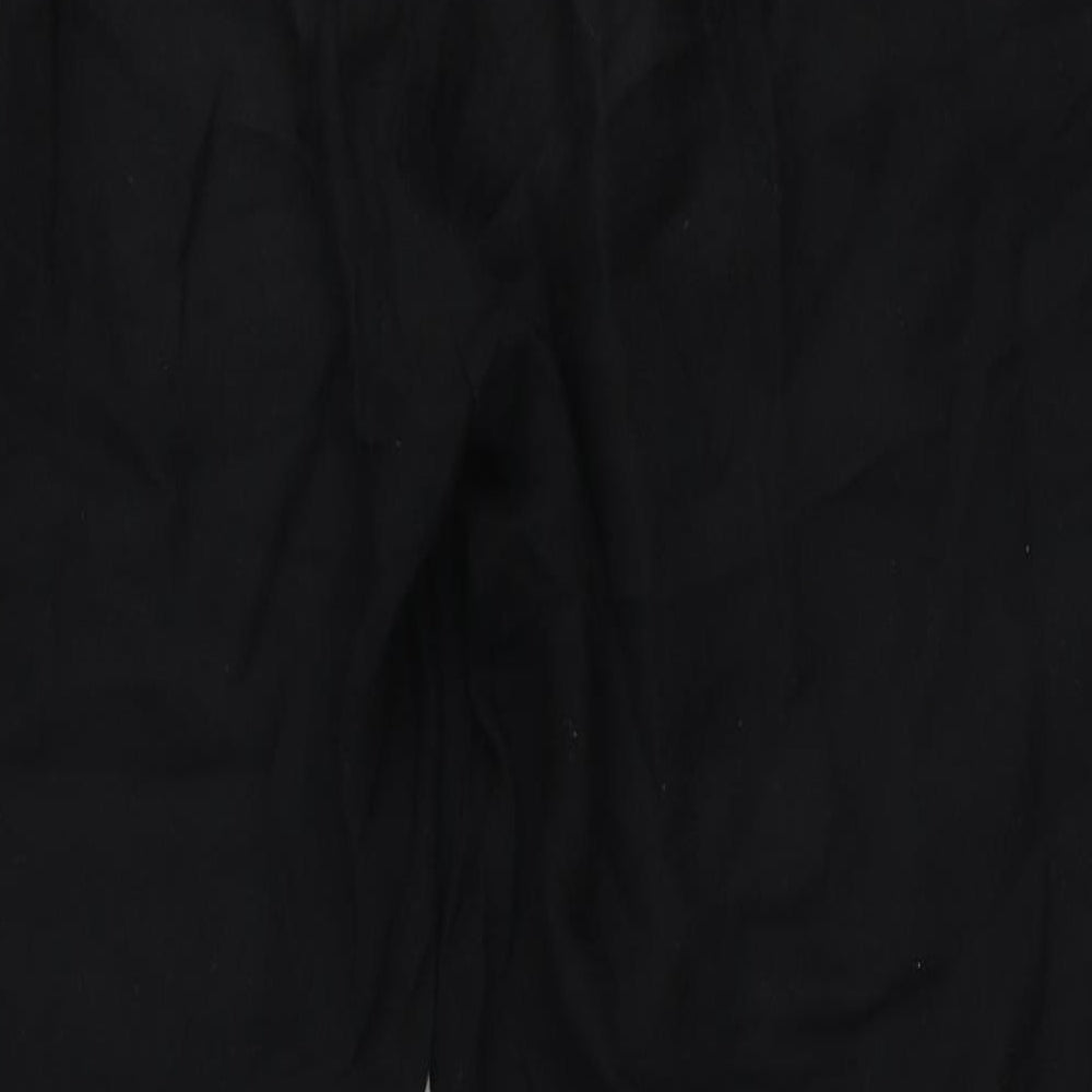 Peacocks Womens Black  Viscose Trousers  Size 14 L29 in Regular Tie
