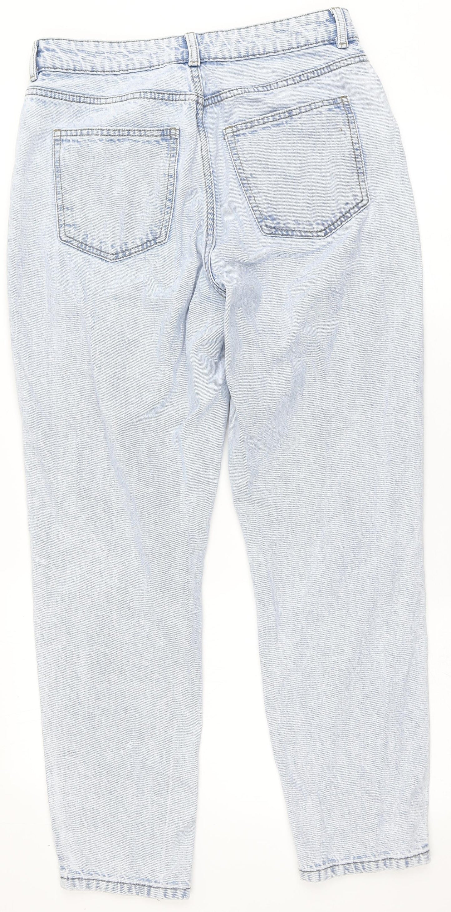 Primark Womens Blue  100% Cotton Straight Jeans Size 12 L27.5 in Regular Zip