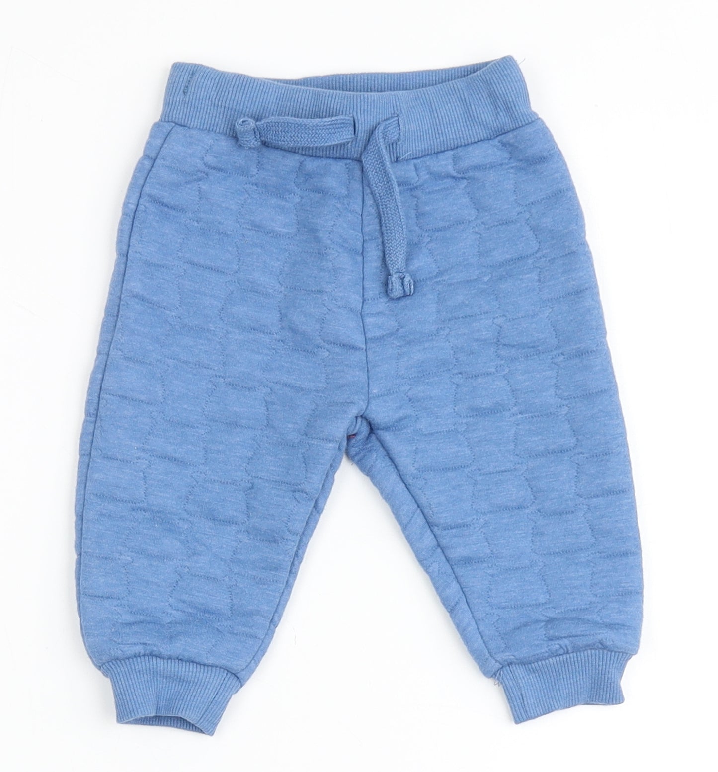F&F Boys Blue  Polyester Jogger Trousers Size 3-6 Months  Tie - Cuffed
