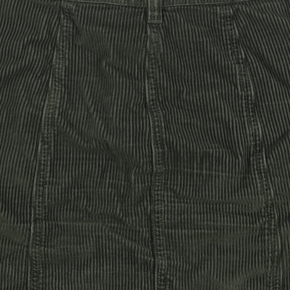 NEXT Womens Green  Cotton A-Line Skirt Size 12   Zip