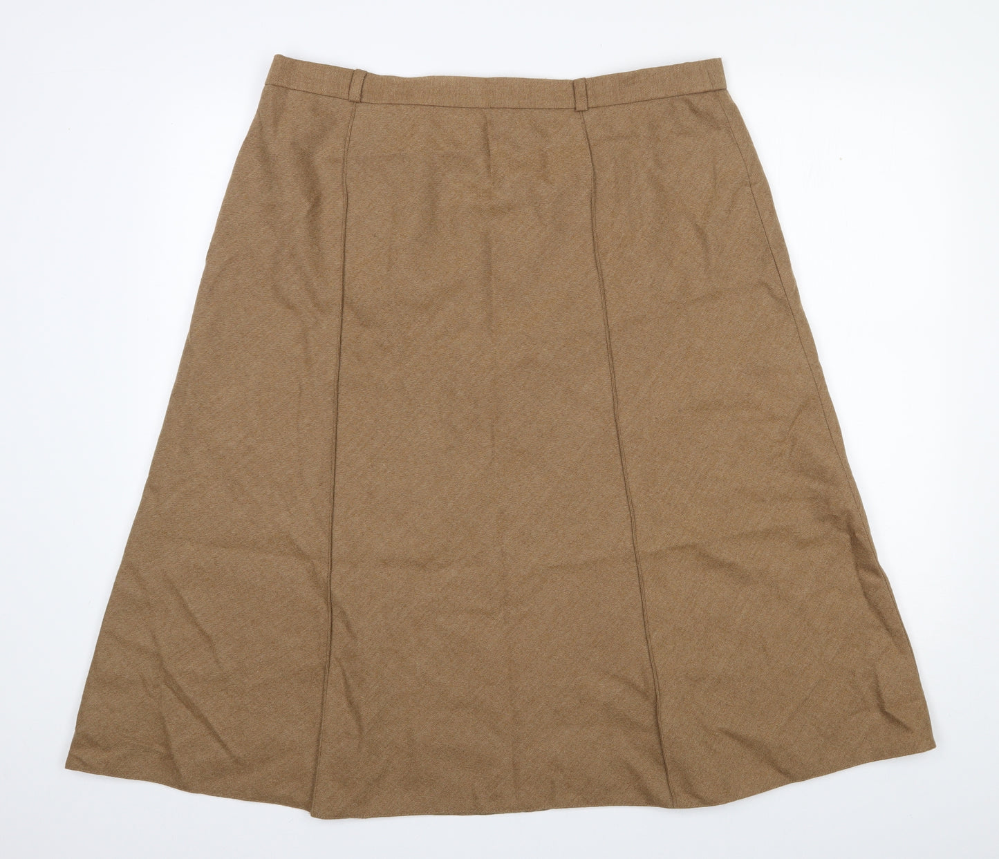 Basler Womens Brown  Wool A-Line Skirt Size 20   Zip
