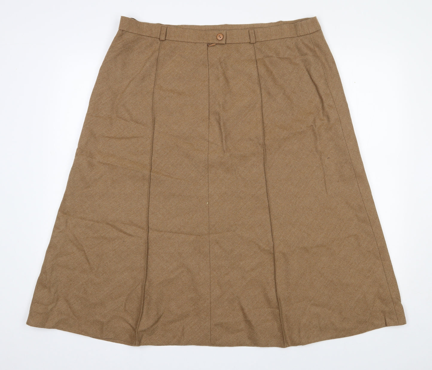 Basler Womens Brown  Wool A-Line Skirt Size 20   Zip
