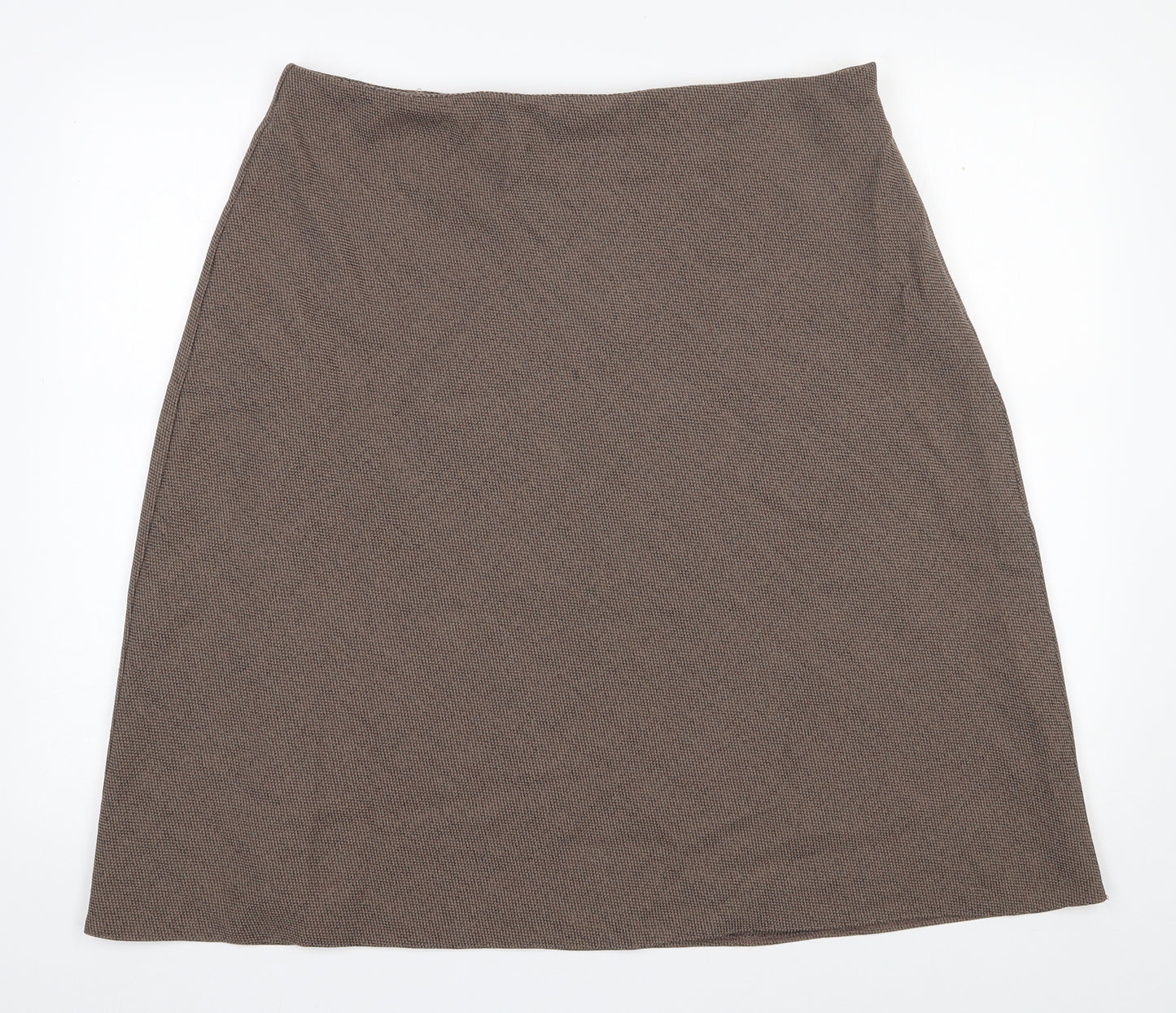 Bonmarché Womens Brown  Polyester A-Line Skirt Size 16   Zip