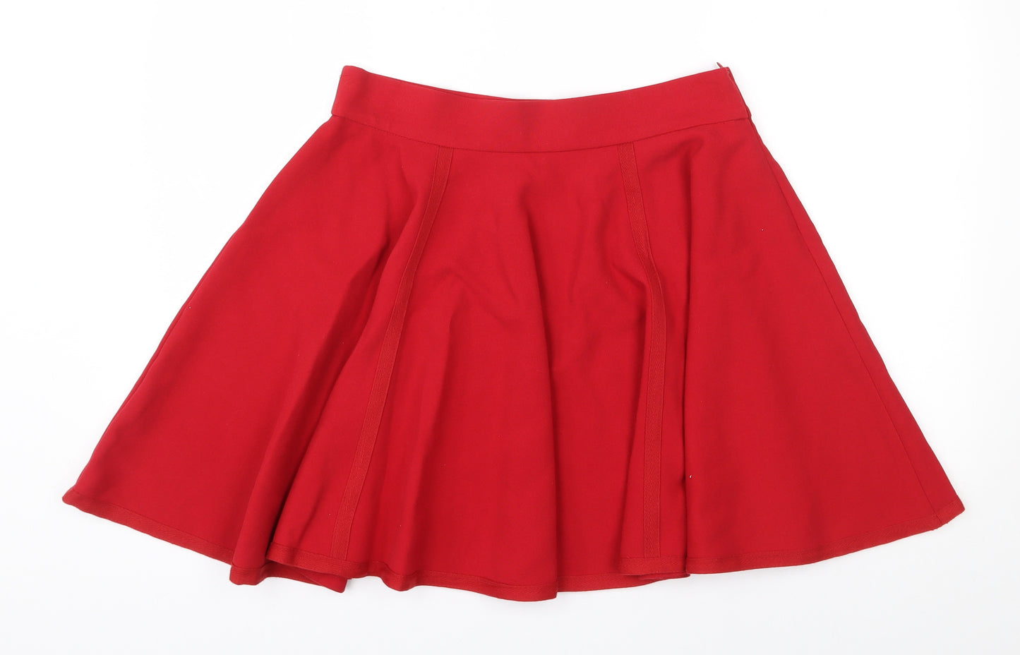 NEXT Womens Red  Polyester Flare Skirt Size 12   Zip