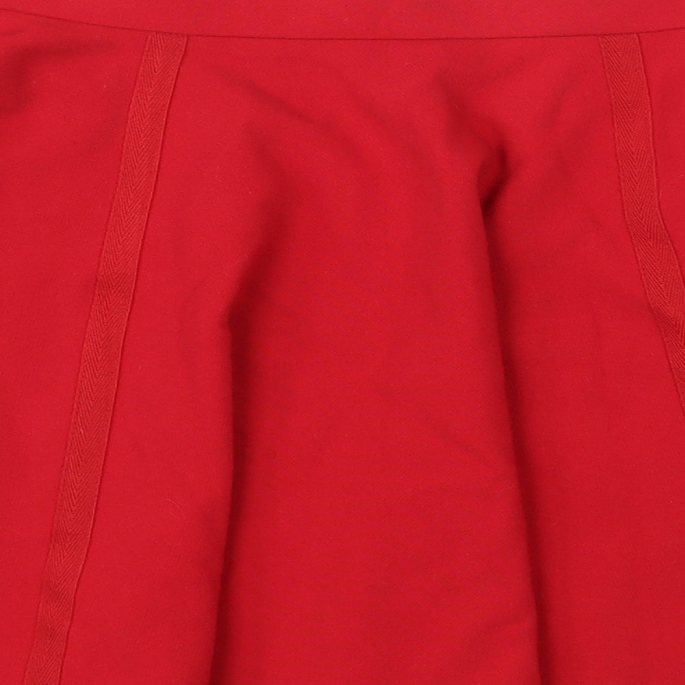 NEXT Womens Red  Polyester Flare Skirt Size 12   Zip