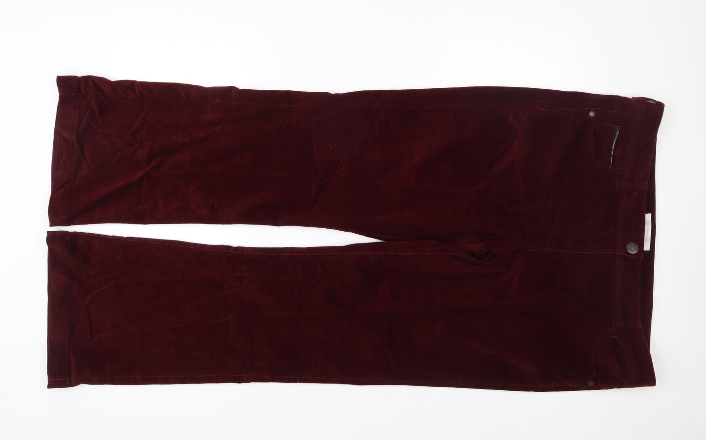 BHS Womens Red  Cotton Bootcut Jeans Size 18 L30 in Regular Zip