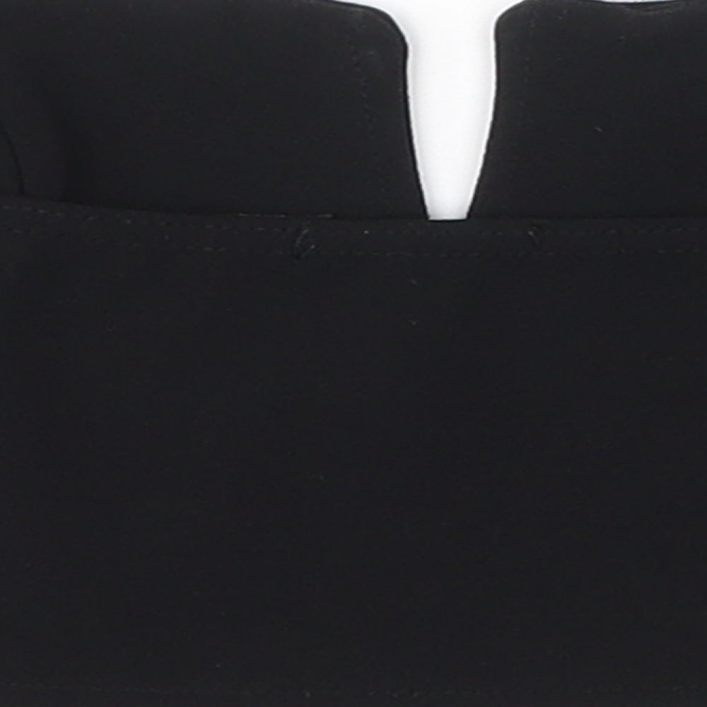 Boohoo Womens Black  Polyester Cropped Blouse Size 6 V-Neck
