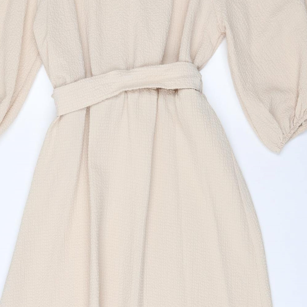 F&F Womens Beige  Polyester A-Line  Size 16  V-Neck Pullover