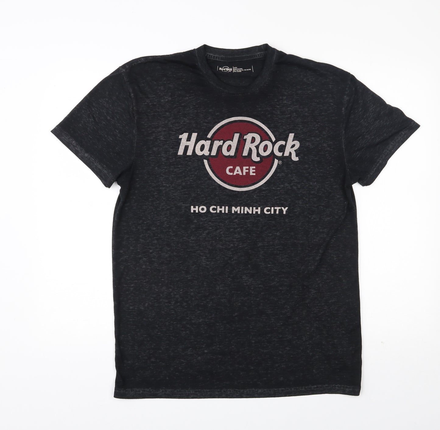 Hard Rock Cafe Mens Black  Cotton  T-Shirt Size L Round Neck