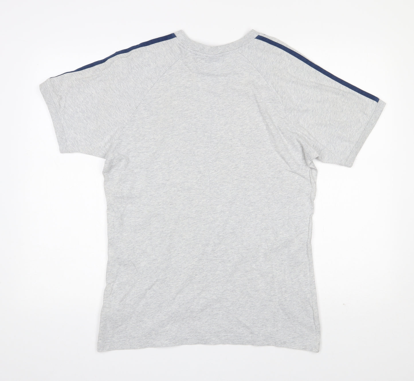 adidas Mens Grey  Cotton  T-Shirt Size M Round Neck