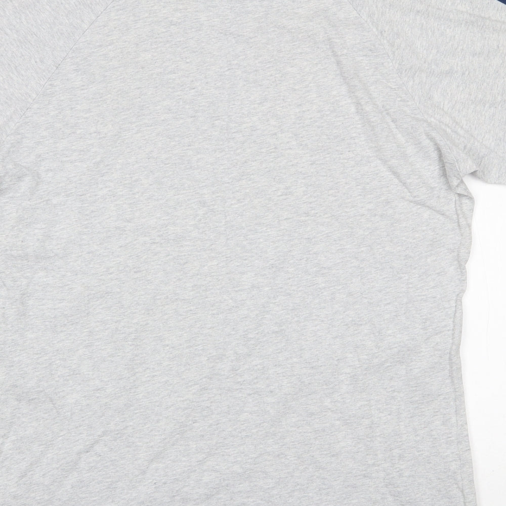 adidas Mens Grey  Cotton  T-Shirt Size M Round Neck