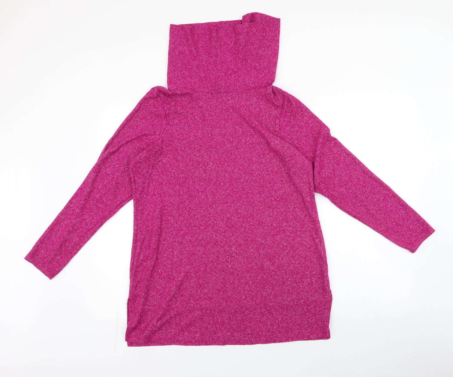 M&Co Womens Pink High Neck  Viscose Pullover Jumper Size 12