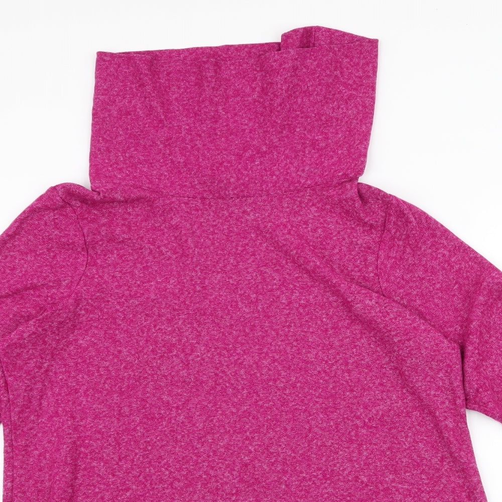 M&Co Womens Pink High Neck  Viscose Pullover Jumper Size 12