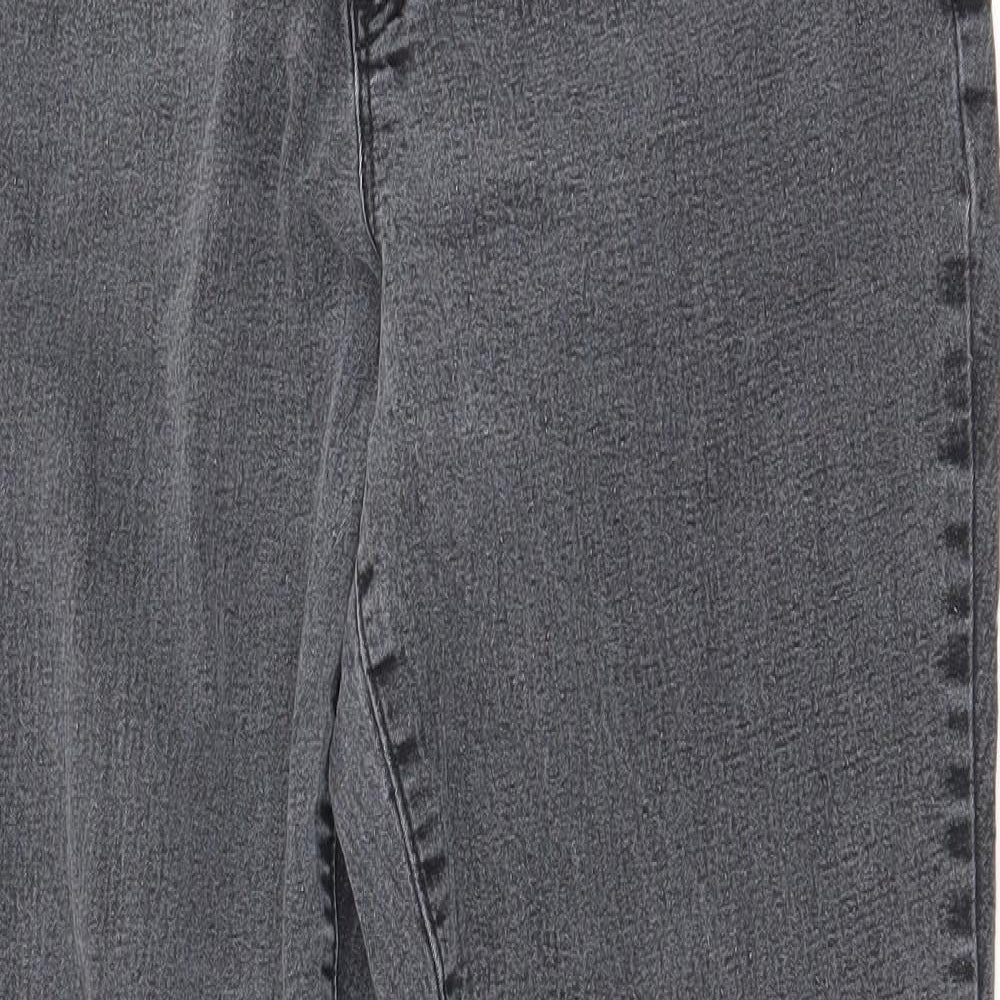 Dorothy Perkins Womens Grey  Cotton Skinny Jeans Size 16 L29 in Slim Zip
