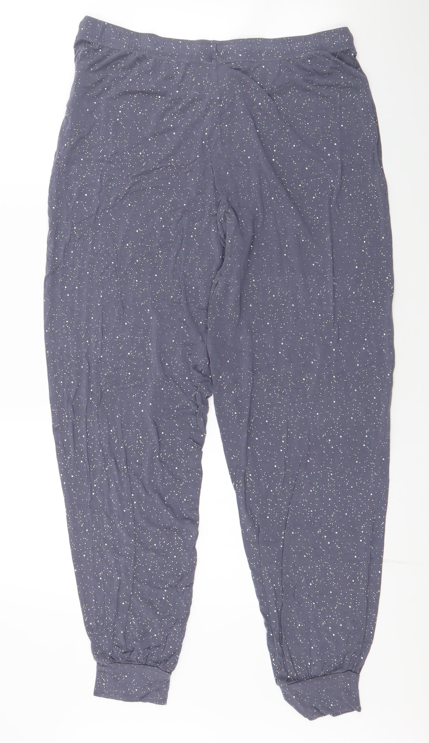 Marks and Spencer Womens Blue Polka Dot Viscose  Pyjama Pants Size 12  Drawstring