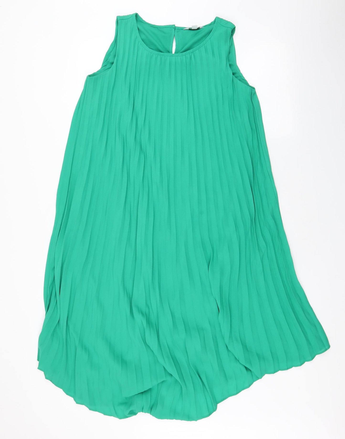 Joanna Hope Womens Green  Polyester Trapeze & Swing  Size 10  Round Neck Button