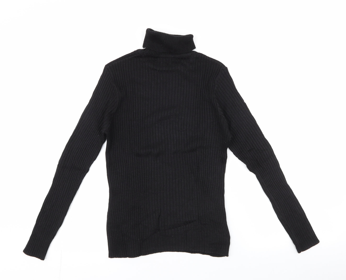 St michael Womens Black High Neck  Acrylic Pullover Jumper Size 12
