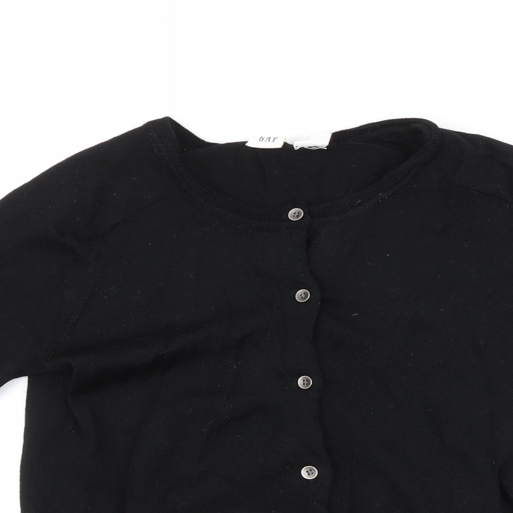 Gap Womens Black Round Neck  Polyester Cardigan Jumper Size S