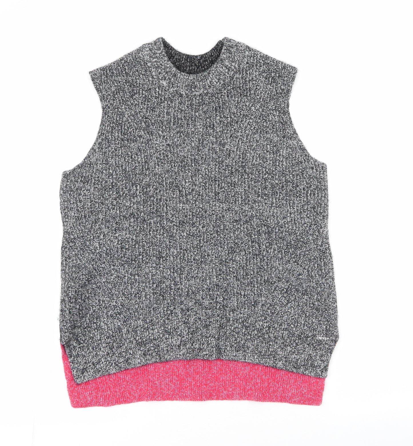 Autograph Womens Multicoloured High Neck Striped Polyamide Vest Jumper Size M