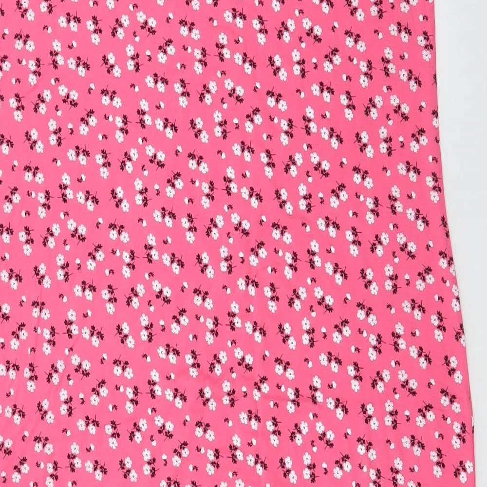 Boohoo Womens Pink Floral Viscose Mermaid  Size 16  Round Neck Pullover