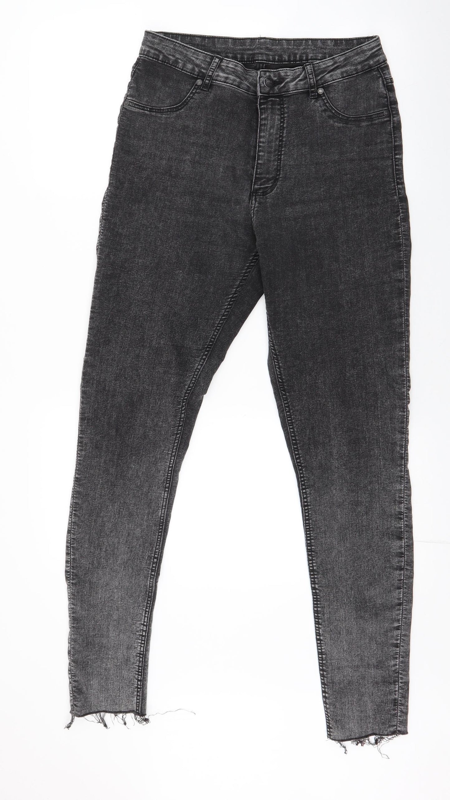 Cheap Monday Mens Grey  Cotton Skinny Jeans Size 30 in L31 in Slim Zip - distressed ankle , acid wash